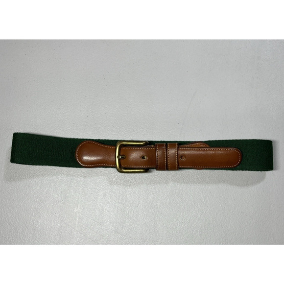Vintage Coach Surcingle Belt Size 26 Green Wool Brown Leather Classic 7802 - Picture 2 of 10